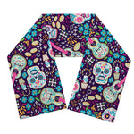 Calaveras Day Of The Dead Pattern Print Scarf