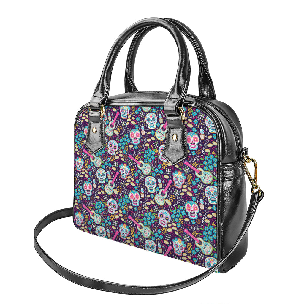 Calaveras Day Of The Dead Pattern Print Shoulder Handbag