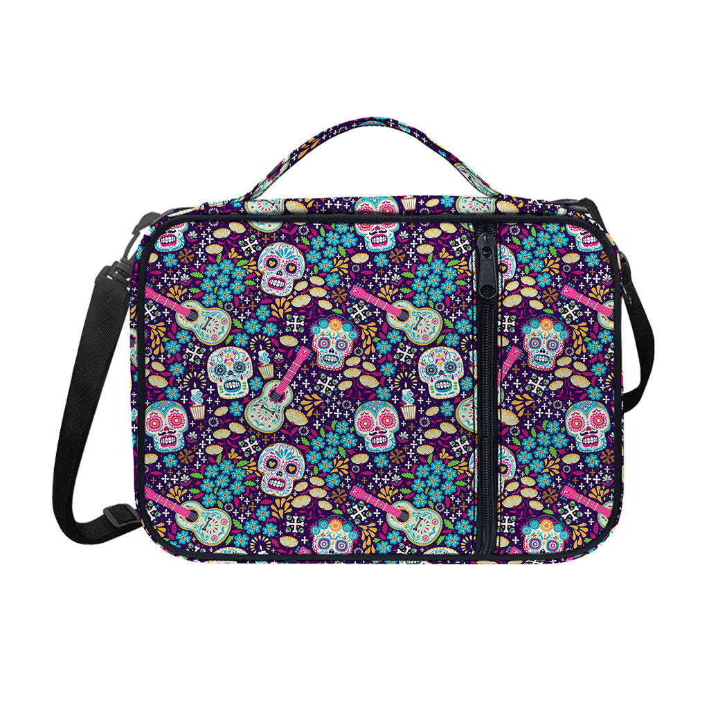 Calaveras Day Of The Dead Pattern Print Shoulder Strap Bible Bag