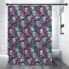 Calaveras Day Of The Dead Pattern Print Shower Curtain