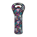 Calaveras Day Of The Dead Pattern Print Single Neoprene Wine Tote