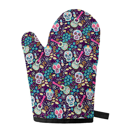 Calaveras Day Of The Dead Pattern Print Single Oven Mitt