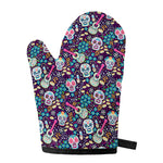 Calaveras Day Of The Dead Pattern Print Single Oven Mitt