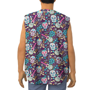 Calaveras Day Of The Dead Pattern Print Sleeveless Baseball Jersey