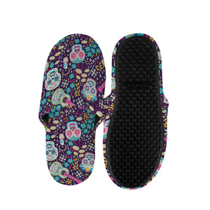 Calaveras Day Of The Dead Pattern Print Slippers