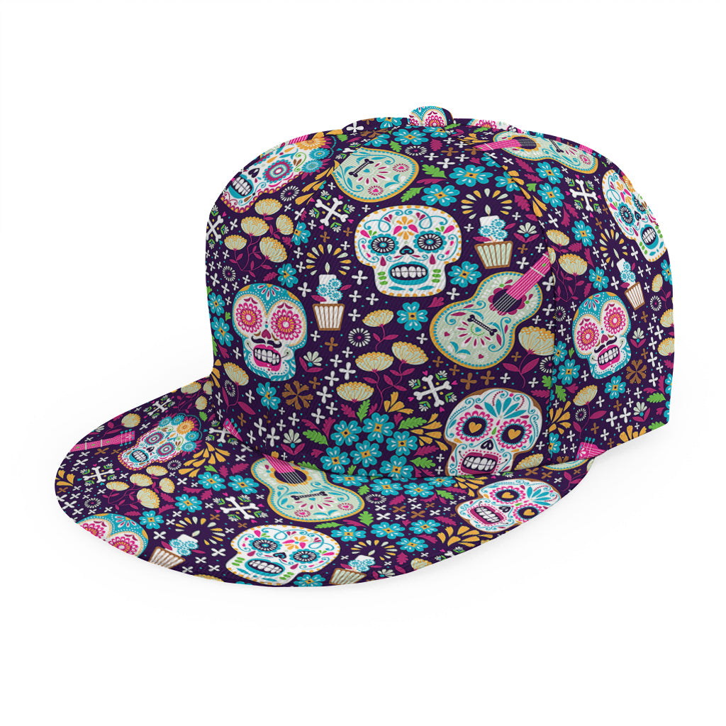 Calaveras Day Of The Dead Pattern Print Snapback Cap