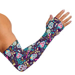 Calaveras Day Of The Dead Pattern Print Sun Protection Arm Sleeves