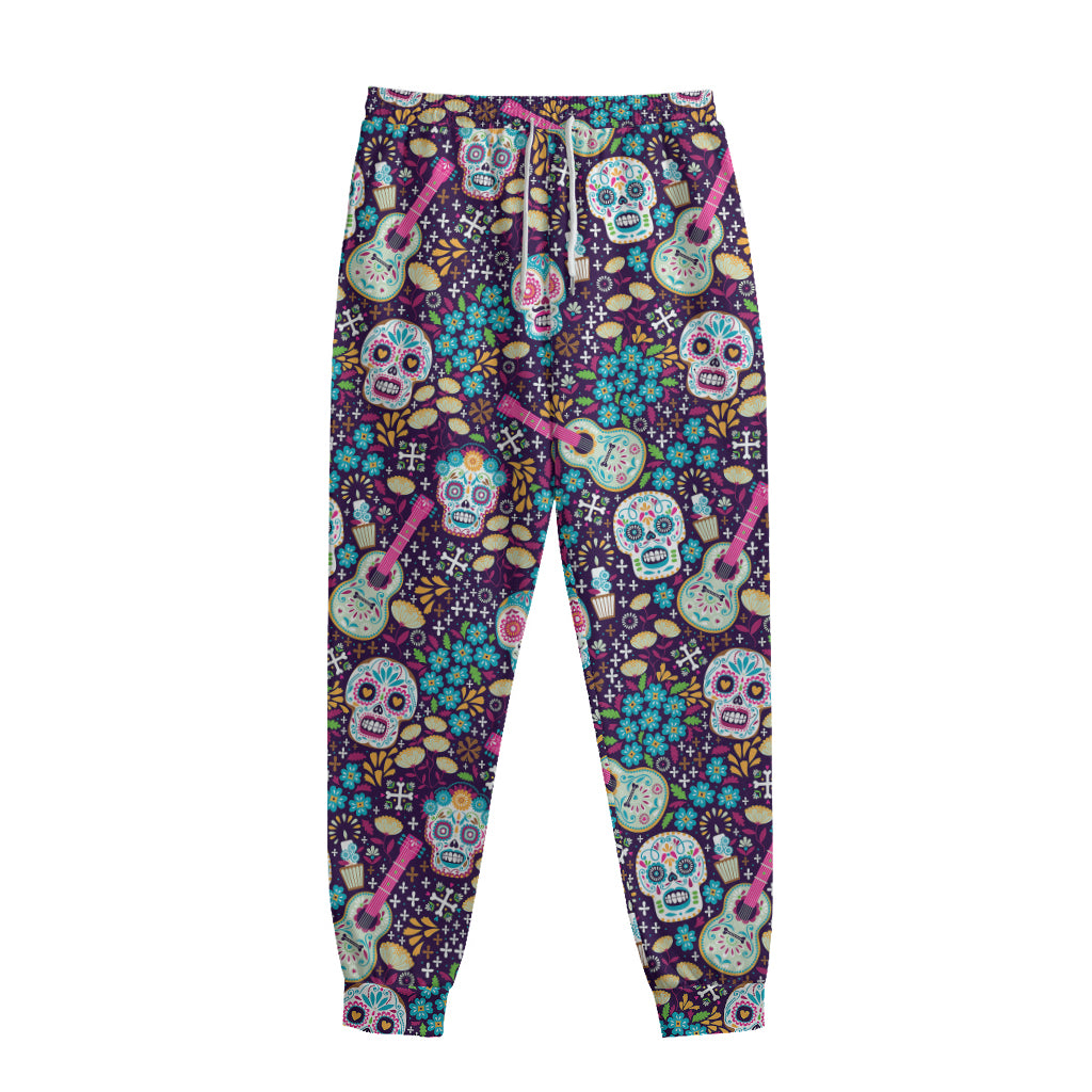 Calaveras Day Of The Dead Pattern Print Sweatpants