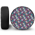 Calaveras Day Of The Dead Pattern Print Tire Cover