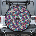 Calaveras Day Of The Dead Pattern Print Tire Cover With Camera Hole