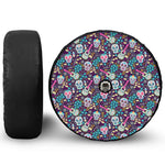 Calaveras Day Of The Dead Pattern Print Tire Cover With Camera Hole