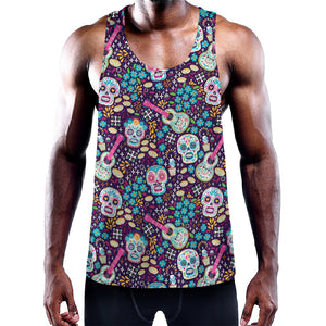 Calaveras Day Of The Dead Pattern Print Training Tank Top