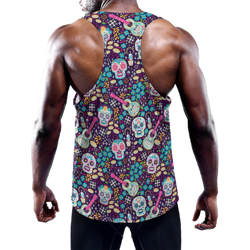 Calaveras Day Of The Dead Pattern Print Training Tank Top