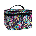Calaveras Day Of The Dead Pattern Print Travel Makeup Bag