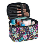 Calaveras Day Of The Dead Pattern Print Travel Makeup Bag