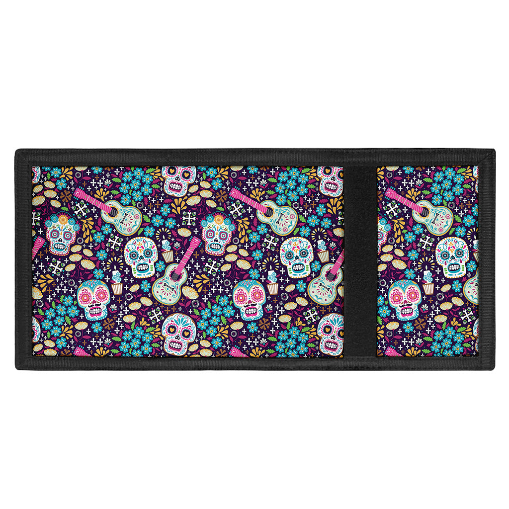 Calaveras Day Of The Dead Pattern Print Trifold Wallet