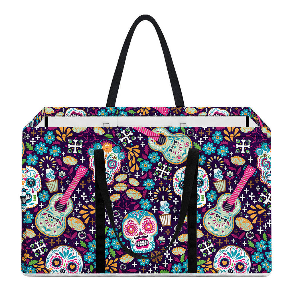 Calaveras Day Of The Dead Pattern Print Utility Tote Bag
