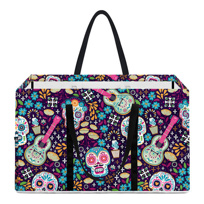 Calaveras Day Of The Dead Pattern Print Utility Tote Bag