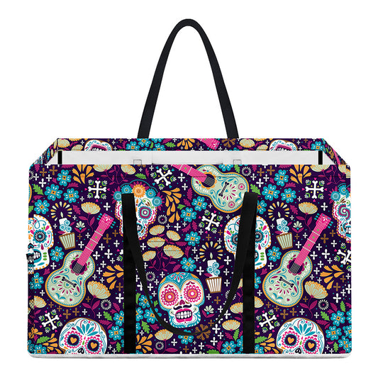 Calaveras Day Of The Dead Pattern Print Utility Tote Bag