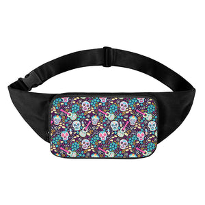 Calaveras Day Of The Dead Pattern Print Waist Bag