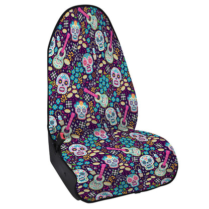 Calaveras Day Of The Dead Pattern Print Waterproof Car Seat Cover