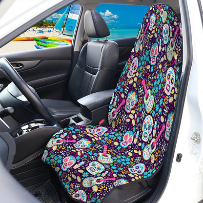 Calaveras Day Of The Dead Pattern Print Waterproof Car Seat Cover