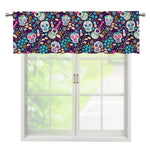 Calaveras Day Of The Dead Pattern Print Window Valance