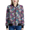 Calaveras Day Of The Dead Pattern Print Women's Bomber Jacket