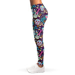 Calaveras Day Of The Dead Pattern Print Women's Leggings
