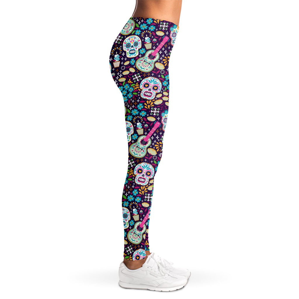 Calaveras Day Of The Dead Pattern Print Women's Leggings