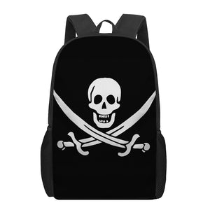 Calico Jack Pirate Flag Print 17 Inch Backpack