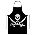 Calico Jack Pirate Flag Print Bib Apron With Pocket