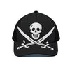 Calico Jack Pirate Flag Print Black Mesh Trucker Cap