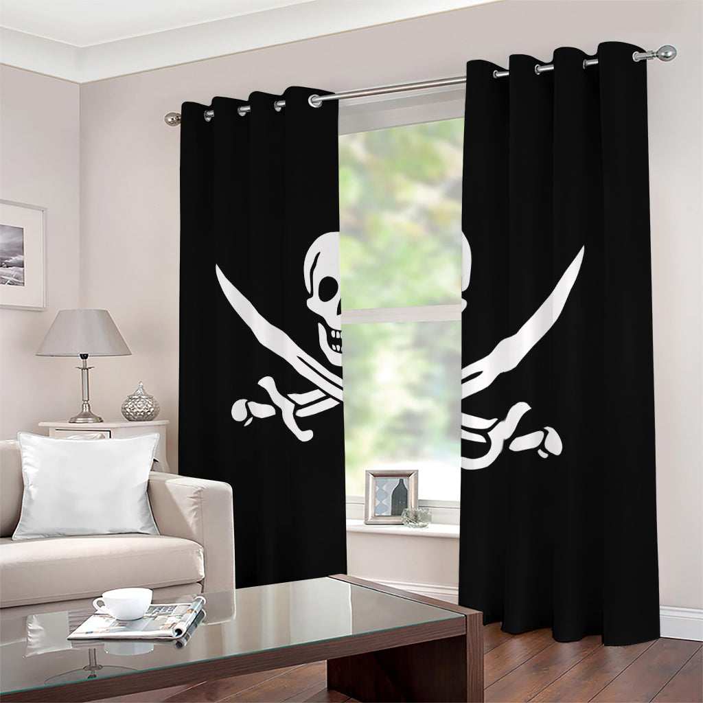 Calico Jack Pirate Flag Print Blackout Grommet Curtains