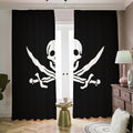 Calico Jack Pirate Flag Print Dimout Pencil Pleat Curtains