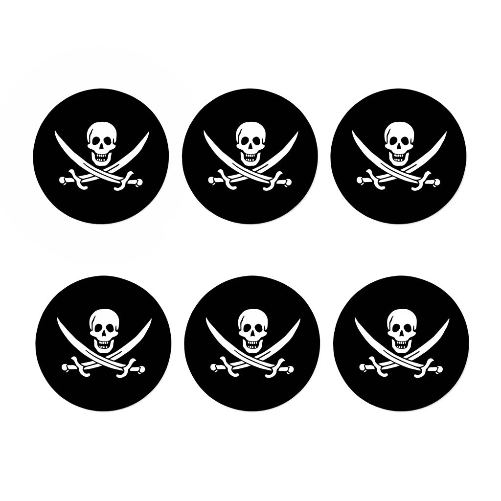 Calico Jack Pirate Flag Print Coaster Set