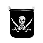 Calico Jack Pirate Flag Print Collapsible Laundry Basket