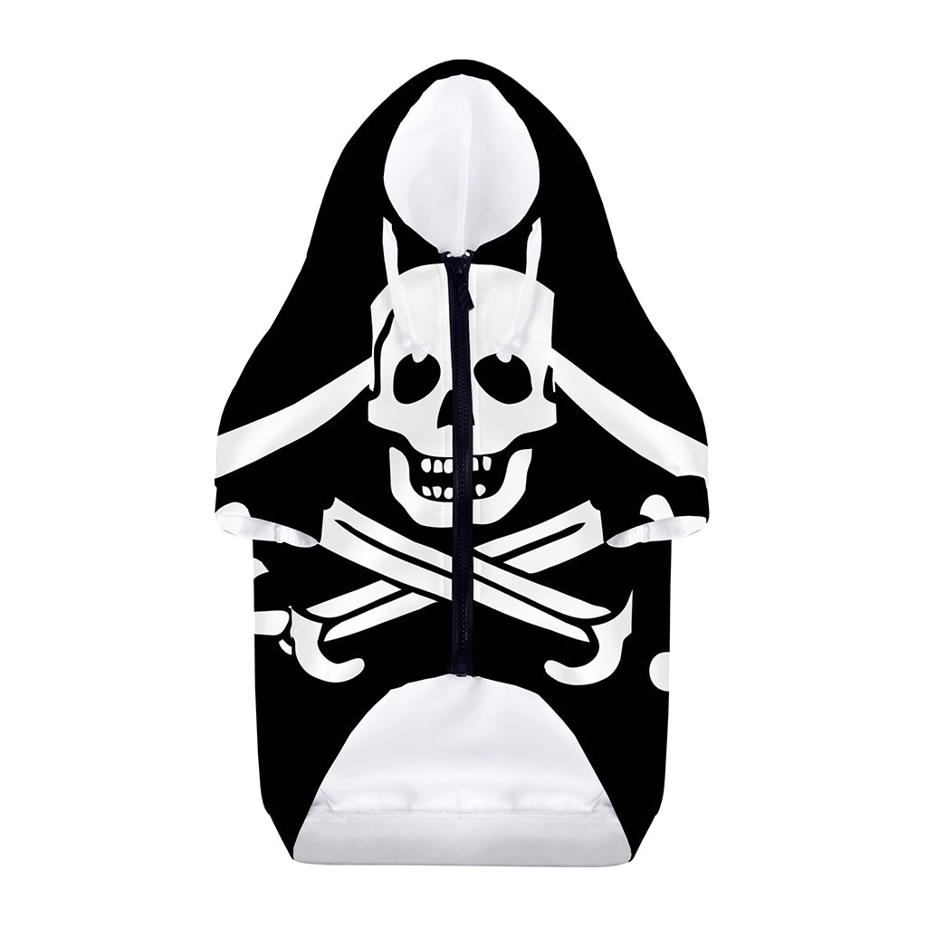 Calico Jack Pirate Flag Print Dog Zip Up Hoodie