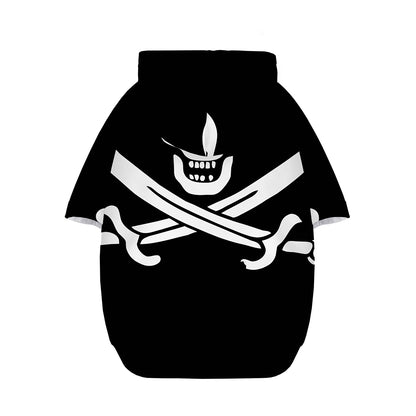 Calico Jack Pirate Flag Print Dog Zip Up Hoodie