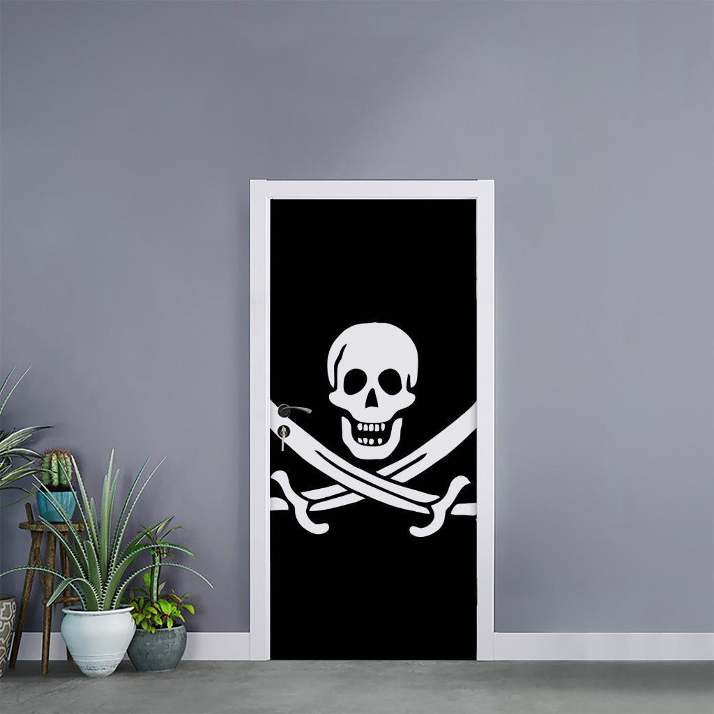 Calico Jack Pirate Flag Print Door Sticker