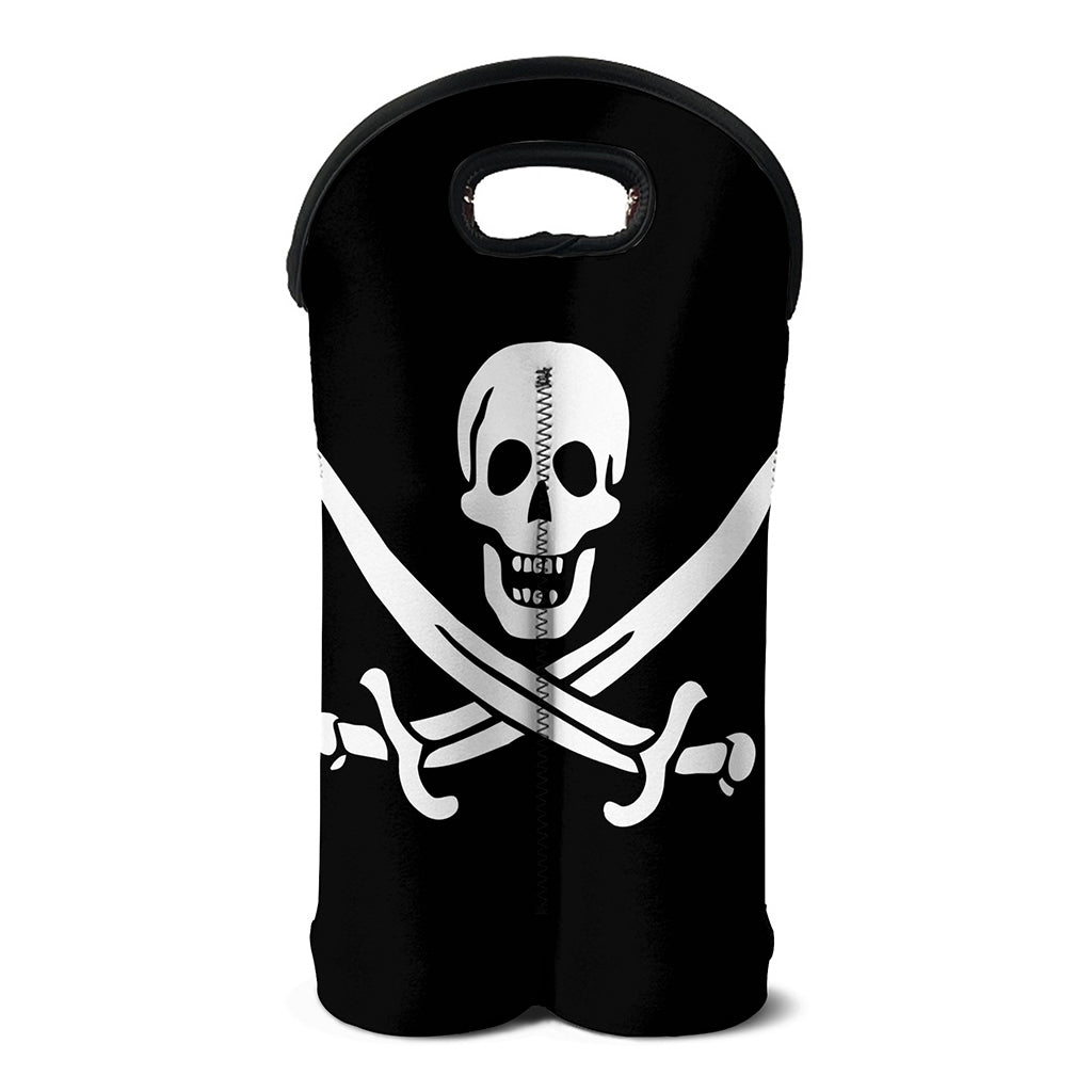 Calico Jack Pirate Flag Print Double Neoprene Wine Tote