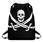 Calico Jack Pirate Flag Print Drawstring Backpack