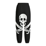 Calico Jack Pirate Flag Print Fleece Lined Knit Pants