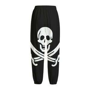 Calico Jack Pirate Flag Print Fleece Lined Knit Pants