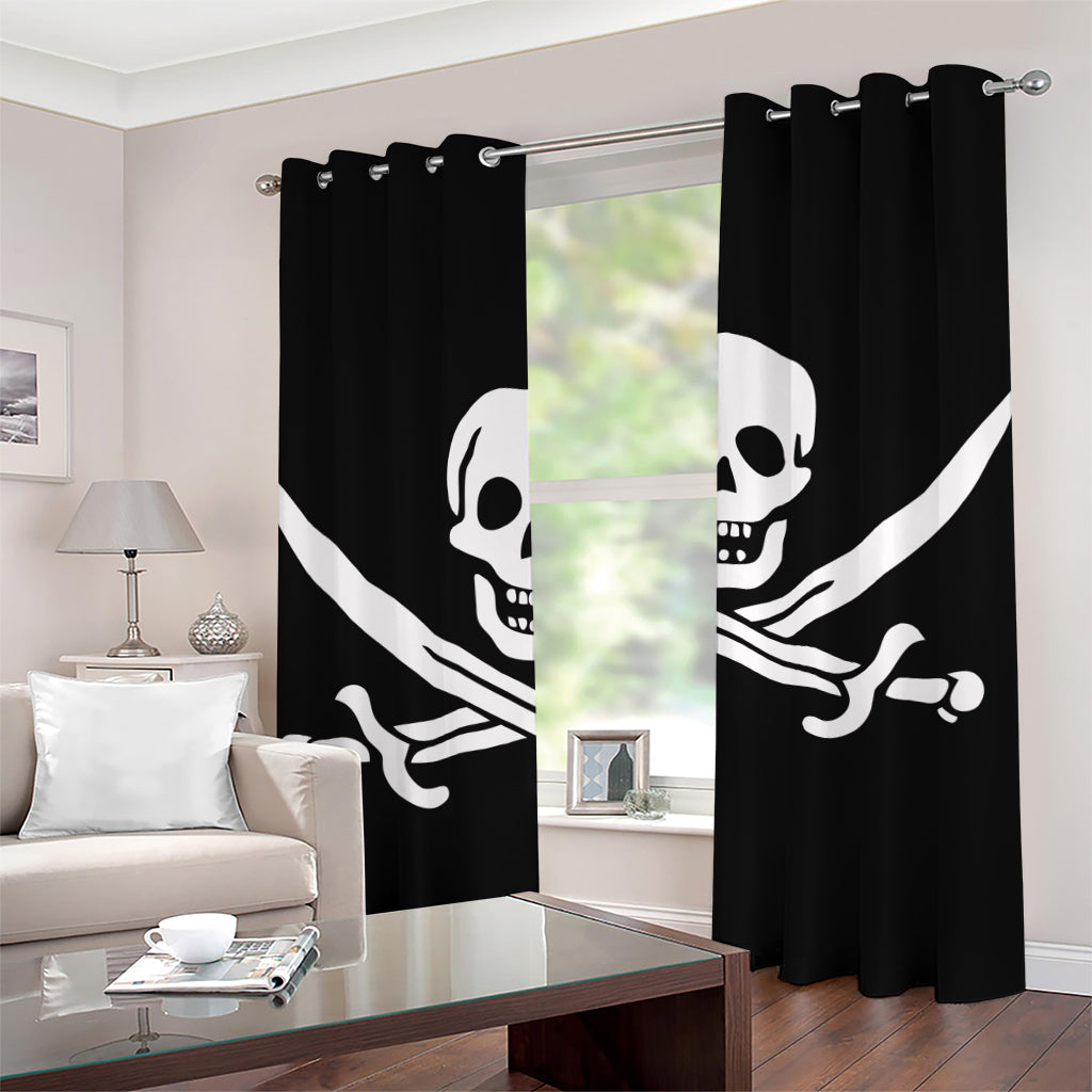 Calico Jack Pirate Flag Print Grommet Curtains