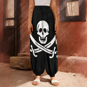 Calico Jack Pirate Flag Print Harem Pants