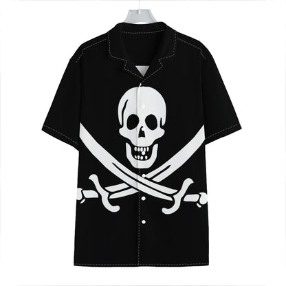 Calico Jack Pirate Flag Print Hawaiian Shirt