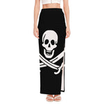 Calico Jack Pirate Flag Print High Slit Maxi Skirt