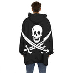 Calico Jack Pirate Flag Print Hoodie Blanket