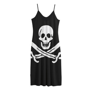 Calico Jack Pirate Flag Print Jersey Midi Cami Dress